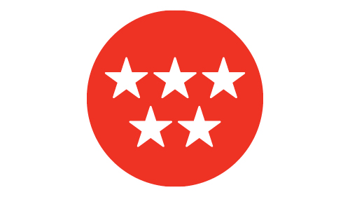 Red Circle with 5 Stars