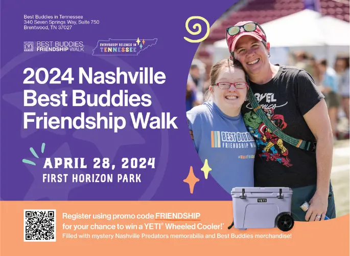 Direct mail piece advertises the 2024 Nashville Best Buddies Walk