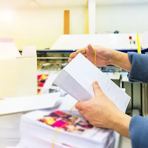 A photo of a direct mailing campaign being printed