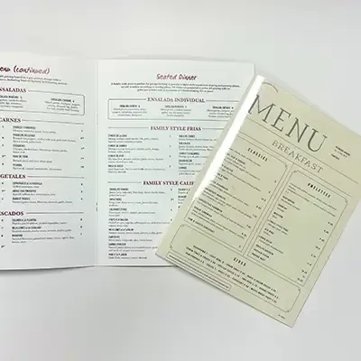menu printing at AlphaGraphics on Hillsborough